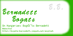 bernadett bogats business card